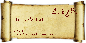 Liszt Ábel névjegykártya