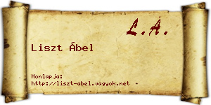 Liszt Ábel névjegykártya
